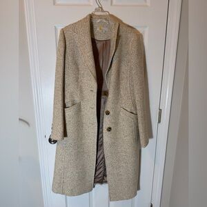 Boden Women's Cream Herringbone Trench Coat